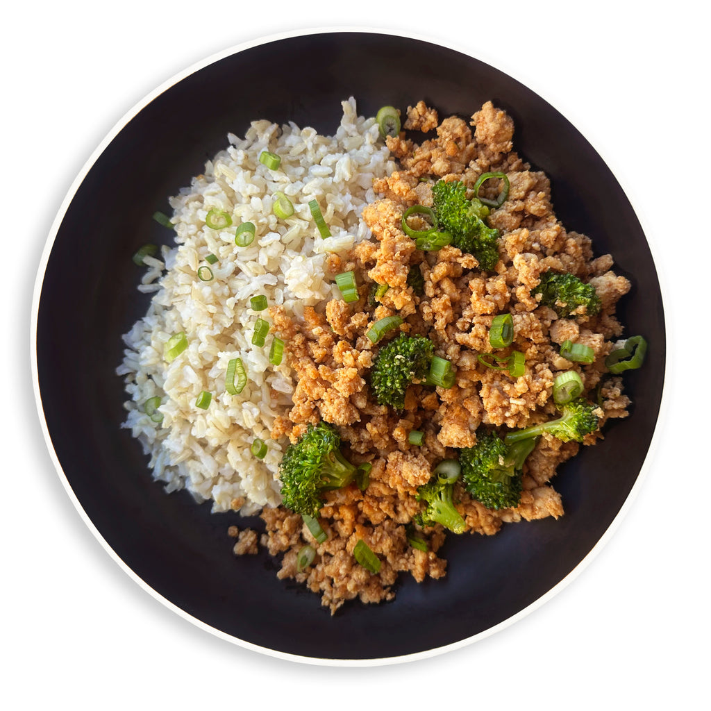 Bee Fit ground turkey with broccoli and rice